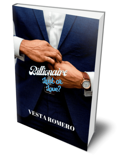 BILLIONAIRE LUST OR LOVE COVER BY VESTA ROMERO TORSO OF MAN IN BLUE SUIT