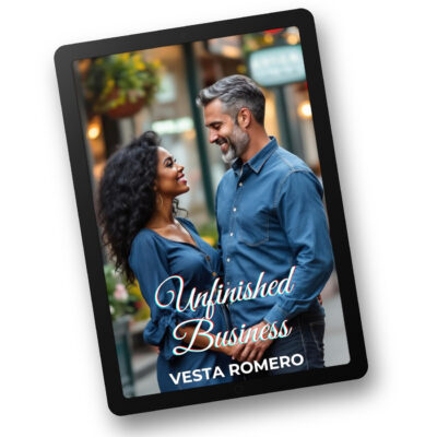 Unfinished Business by Vesta Romero. Loving couple IR BWWM in jeans.